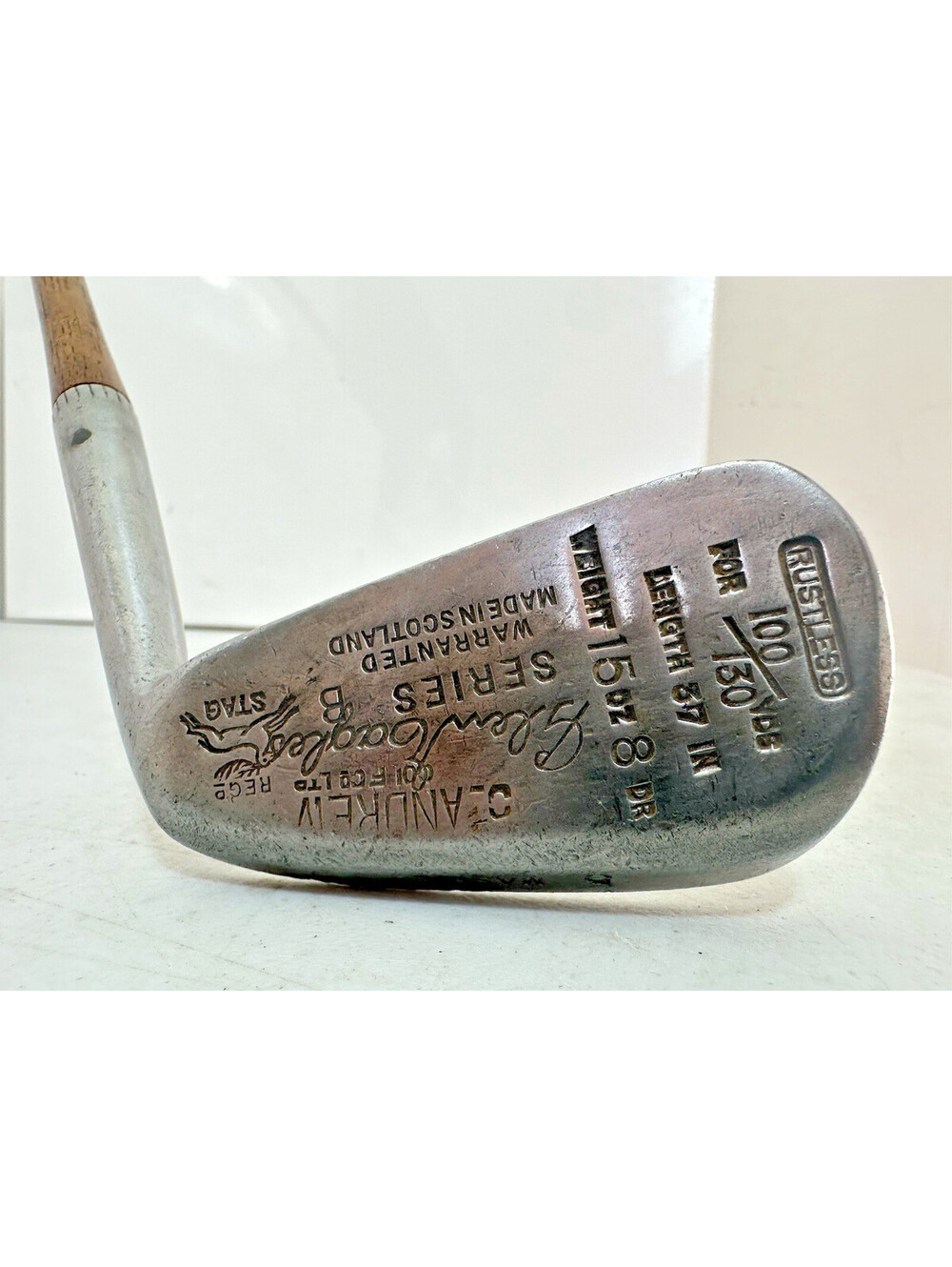 Antique St Andrews Hickory Shaft Golf Club Gleneagles Series B Rustless Mashie